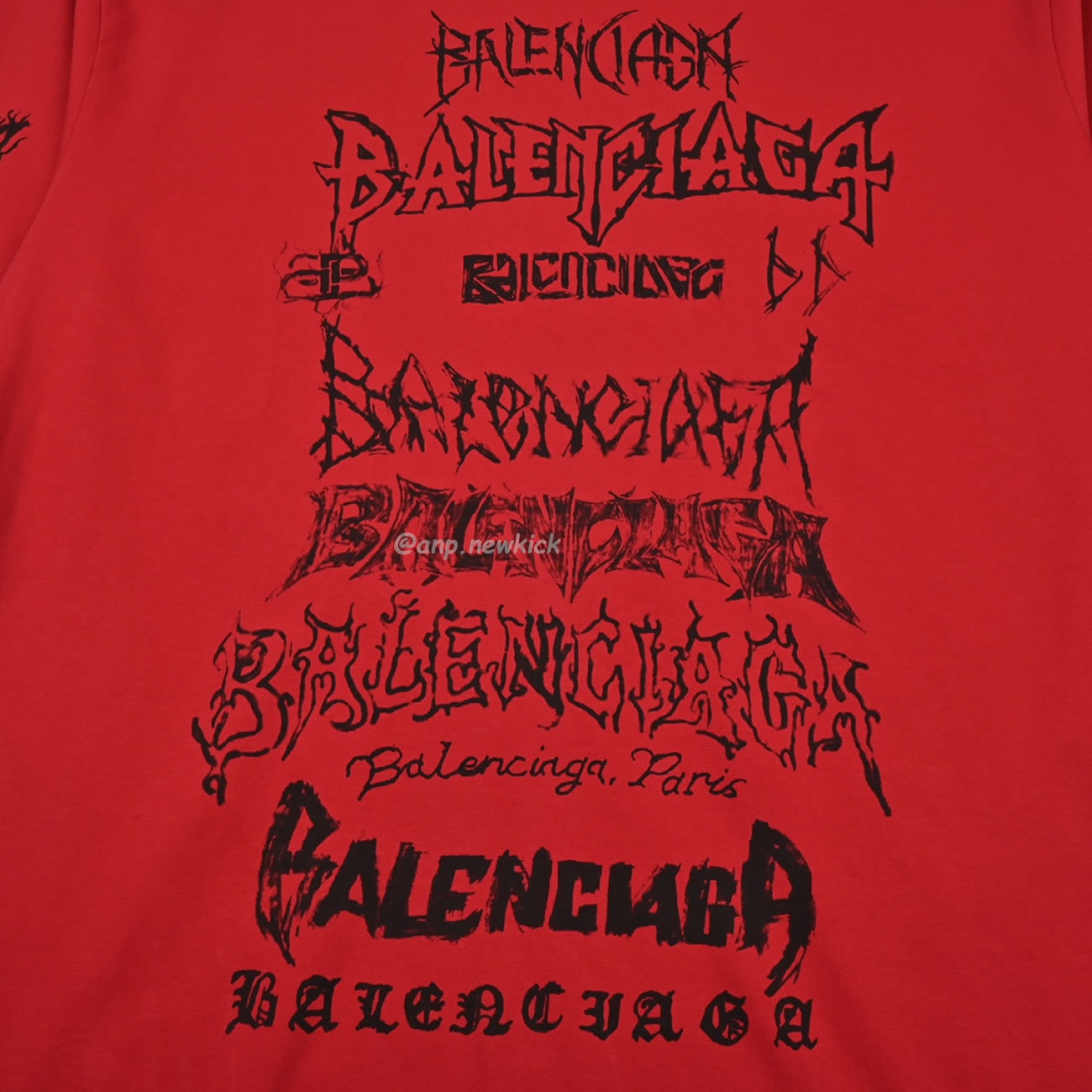 Balenciaga 24ss Gothic Printed Short Sleeves T Shirt (8) - www.newkick.vip
